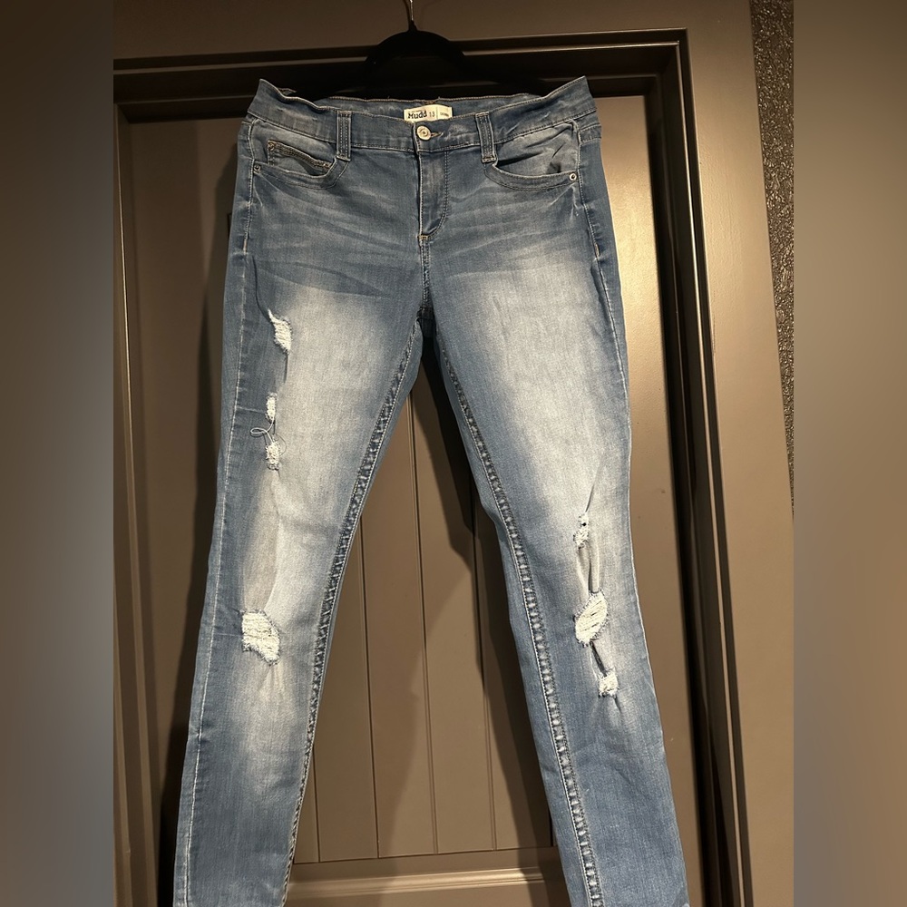 Mudd Light Blue Distressed Skinny Jeans